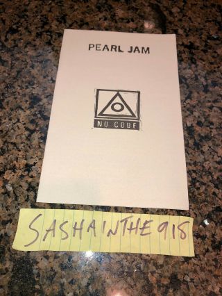 Pearl Jam No Code Promo Booklet Rare 1996 Authentic Radio Swag