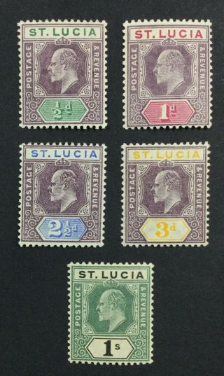Momen: St Lucia Sg 58 - 62 1902 - 03 Og H £80 Lot 226252 - 5318