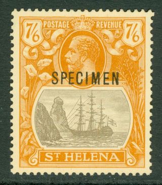Sg 111s St Helena 1922 - 37.  7/6 Overprinted Specimen Without Gum.  Good Colour.