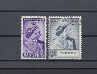 Cyprus 1948 Sg 166/7 Cat £75.  50