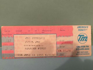 Pearl Jam Concert Ticket Stub 7 - 11 - 1995 Soldier Field Chicago Il