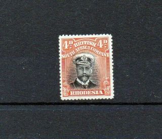 Rhodesia 1913 - 22 4d Die 1 Perf 15 Admiral Mounted