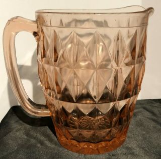 Pink Depression Glass Pitcher Windsor Pattern Made From 1932 To 1946 Jeanette