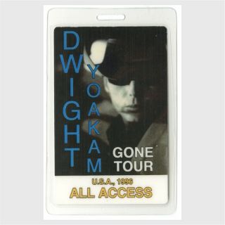 Dwight Yoakam Authentic 1996 Concert Laminated Backstage Pass Gone Tour Aa