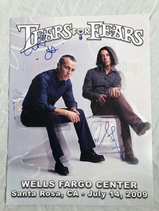 Tears For Fears Autographed 2009 Concert Poster Santa Rosa Ca - Rare Orzabal - Smith