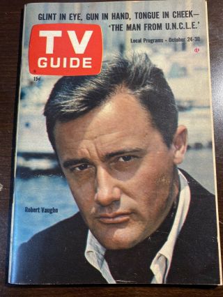 Vintage 1964 Tv Guide Robert Vaughn The Man From U.  N.  C.  L.  E.  On Cover Good Shape