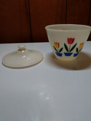 Vintage Fire King Tulips Bowl 5 1/2 