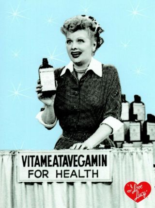 I Love Lucy Lucille Ball Vitamins Vitameatavegamin Blank Notecards Set Of 4