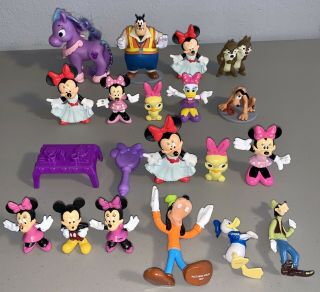 20 Disney Minnie & Mickey Mouse Pvc Figures Cake Toppers Pete Goofy Pluto Daisy