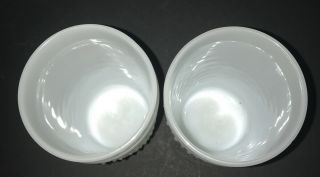Vintage Set of 2 White Milk - Glass HOBNAIL Cups/Glasses (4.  5 