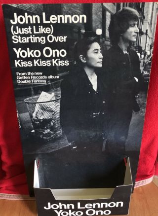 (beatles) John Lennon Yoko Ono Double Fantasy Promo Record Standee/ Holder