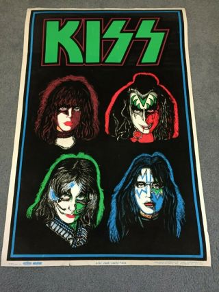 Kiss - Solo Albums Black Light Poster - 1992 - All Four Faces 834