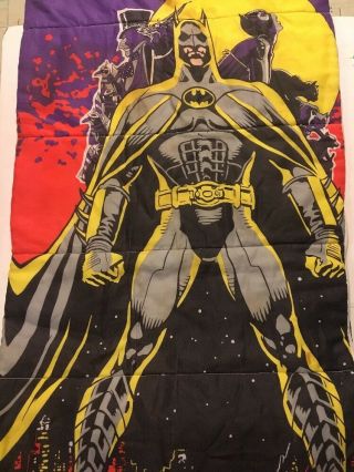 1992 Vintage Comic Batman Returns Kids Youth Sleeping Bag 54 " X 28 "