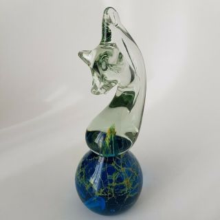 Large Vintage Mdina Glass Seahorse Paperweight Knight Chess Piece Horse 22cm :a5
