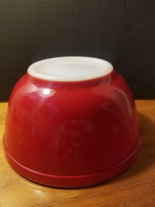 Vintage Pyrex Primary Red Mixing Bowl 402 Early Marking 1 1/2 Qt