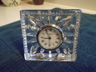 Waterford Crystal Square Quartz Desk Clock 3 " X 3 " With Battery