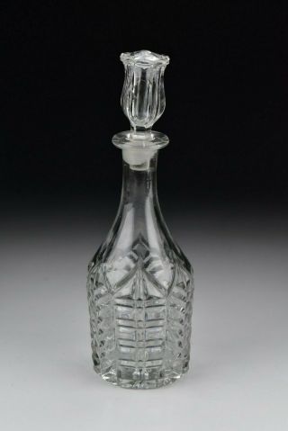 Early American Flint Glass Decanter Probably Pittsburgh 19th Century