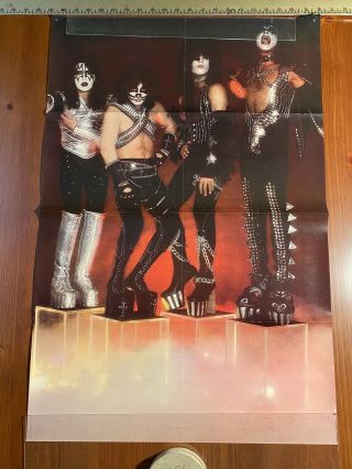Kiss 1977 Love Gun Poster 31 1/2 X 21 Vintage Print