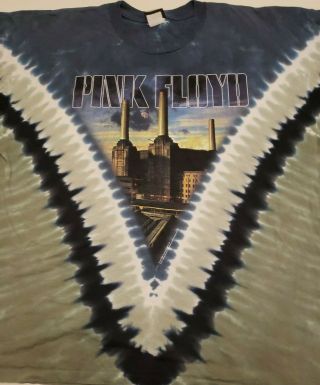 Vintage Pink Floyd Animals Tie Dye Shirt By Liquid Blue Adult 2xl Wall 2003 Rare