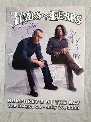 Tears For Fears Autographed 2009 Concert Poster Humphrey 