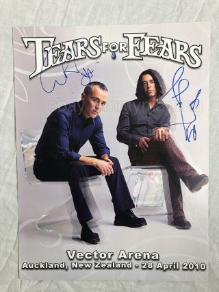 Tears For Fears Autographed Concert Poster Zealand 2010 - Rare Signed - Orzabal