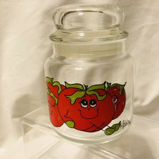 Hildi Happy Vegetable Tomato Anthropomorphic Anchor Hocking Glass Canister Jar