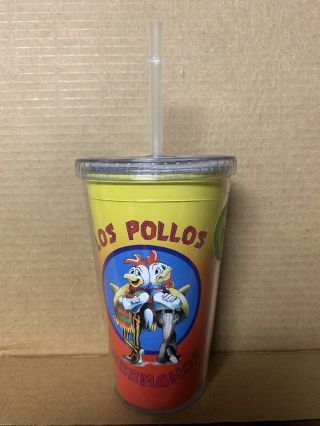 Breaking Bad Los Pollos Hermanos Plastic Reusable Cup With Straw Nip