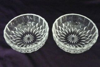 Val St Lambert Signed Clear Cut Crystal Imperial Star Fruit Bowls - Set Of 2