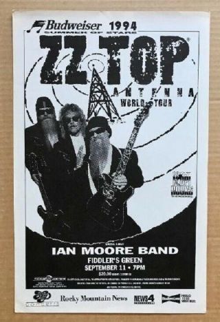 Zz Top Concert Poster Denver 1994