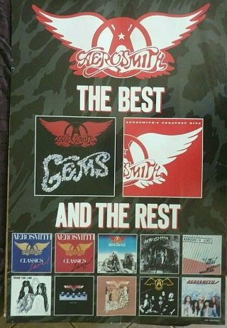 Very Rare Aerosmith The Best & Rest 1988 Vintage Orig Music Store Promo Poster