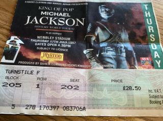 1997 Michael Jackson History World Tour London Wembley Stadium Ticket Collector