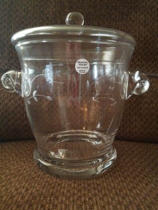 Princess House Heritage Crystal Ice Bucket W/lid 6192 - W/stainless Steel Tongs