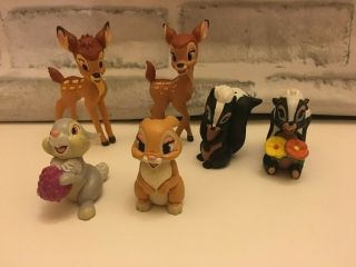 Disney Store Bambi Figurines Set Of 6 Figures Cake Toppers Toy Bambi Play Set