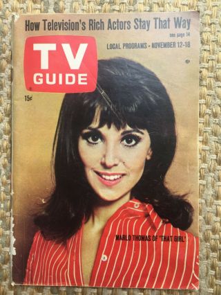 1966 Vintage " That Girl " (marlo Thomas) Tv Guide - Memphis Edition