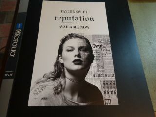 Taylor Swift Reputation Two - Sided Promo Poster 11 X 17