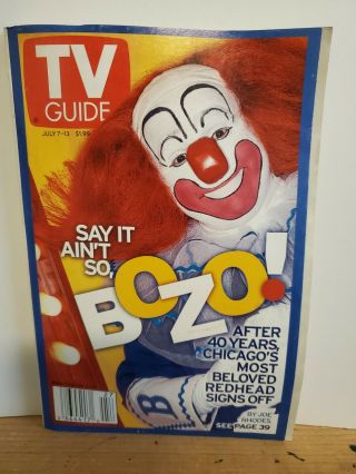 Tv Guide July 7 - 13,  2001 " Say It Aint So Bozo "
