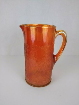 Vintage Orange Anchor Hocking Glass Mid Century Modern Water Tea Pitcher