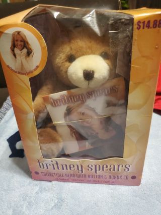 Britney Spears Collectable Bear With Button And Bonus Cd