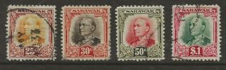 Sarawak Sg 102/5 Top Values Of 1932 Set Good/fine