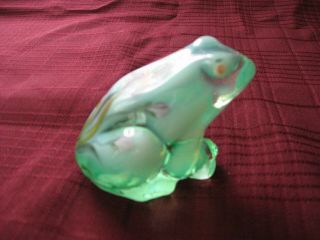 Fenton Hand - Painted Green Frog with Iris Signed by Artist 3