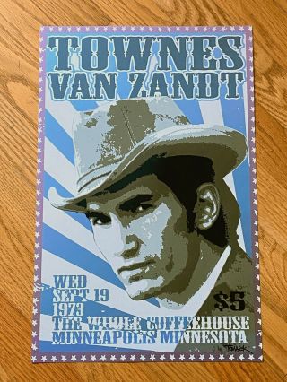 Townes Van Zandt Framed Poster September 19 1973 Minneapolis Mn Live Tour