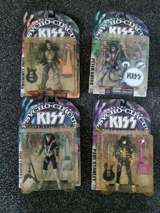 Complete Set Of 4 Kiss 1998 Psycho Circus Action Figures By Mcfarlane Toys
