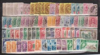 A9654: Earlier Sarawak Stamp Lot; Cv $640