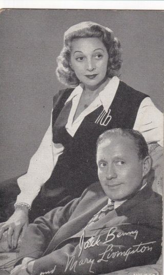 Jack Benny & Mary Livingston - Hollywood Radio/ Tv Stars 1940s Arcade/exhibiit