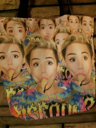 Miley Cyrus Tote Bag Book Bag Canvas Carry All Live Concert Only Exclusive