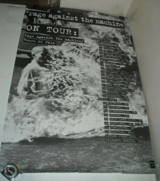 Rolled 1993 Rage Against The Machine House Of Pain On Tour Concert Dates Poster