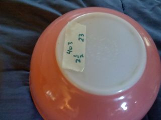 Vintage Pyrex Mixing Nesting Bowl 2.  5 Qt Pink Flamingo Color 403 USA Made 2