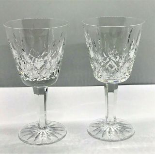 Waterford Lismore Crystal - - 2 Claret Wine Glasses 5 7/8 "