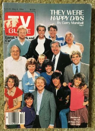 Tv Guide 1984 Happy Days Cast Henry Winkler Ron Howard Erin Moran Scott Baio