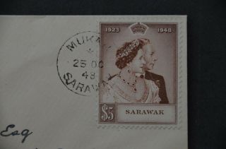 SARAWAK 1948 RSW pair FDC Mukah cancel 2